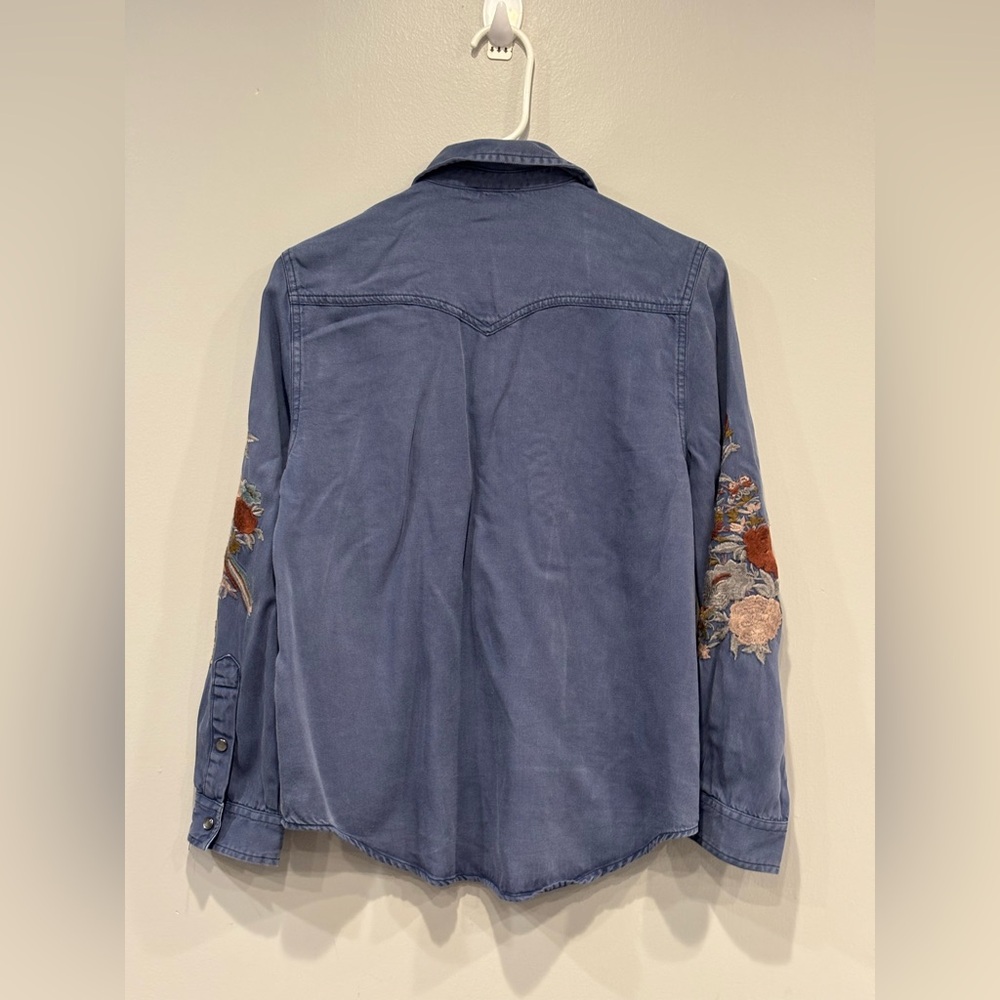 Sundance Suzette Frontier Embroidered Denim Shirt Size pS - Picture 5 of 7